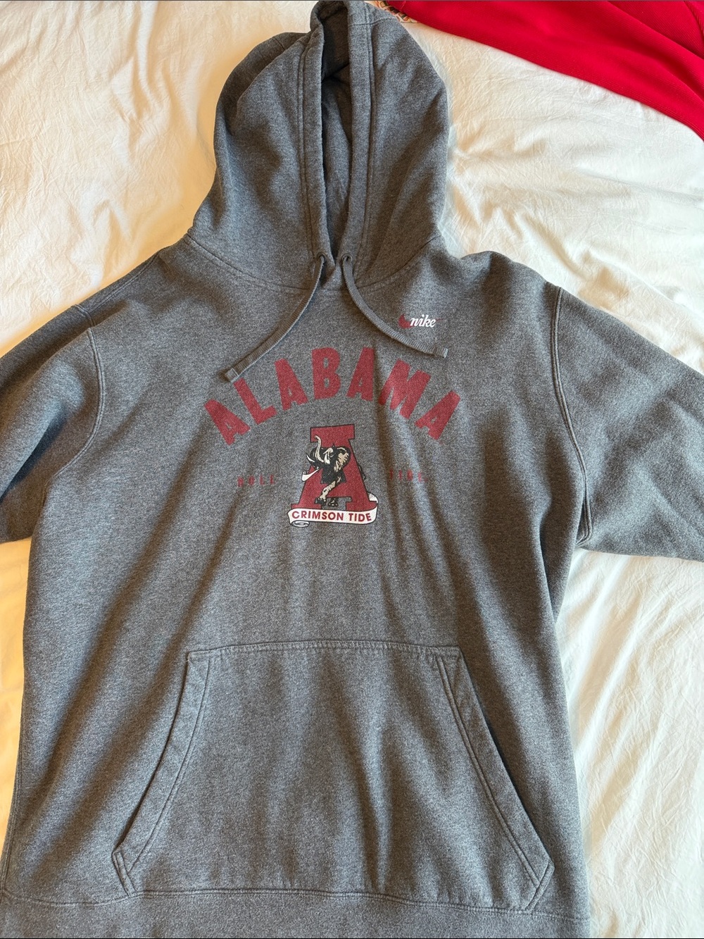 Nike Gray Alabama Crimson Tide Crewneck Hoodie with vault logo graphic